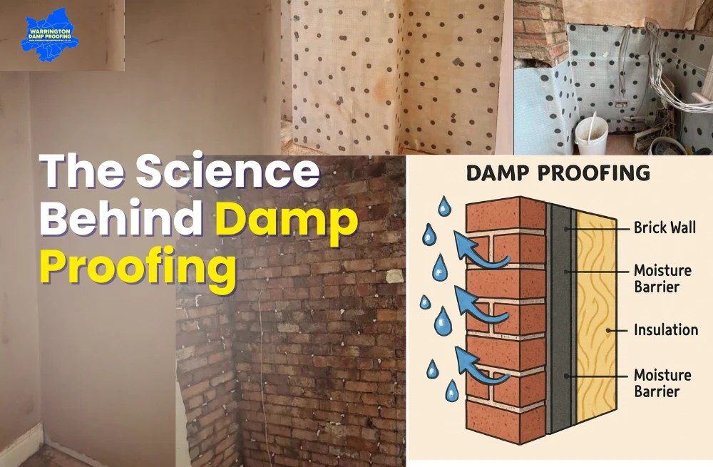 Damp proofing membrane installation on an internal wall in Warrington